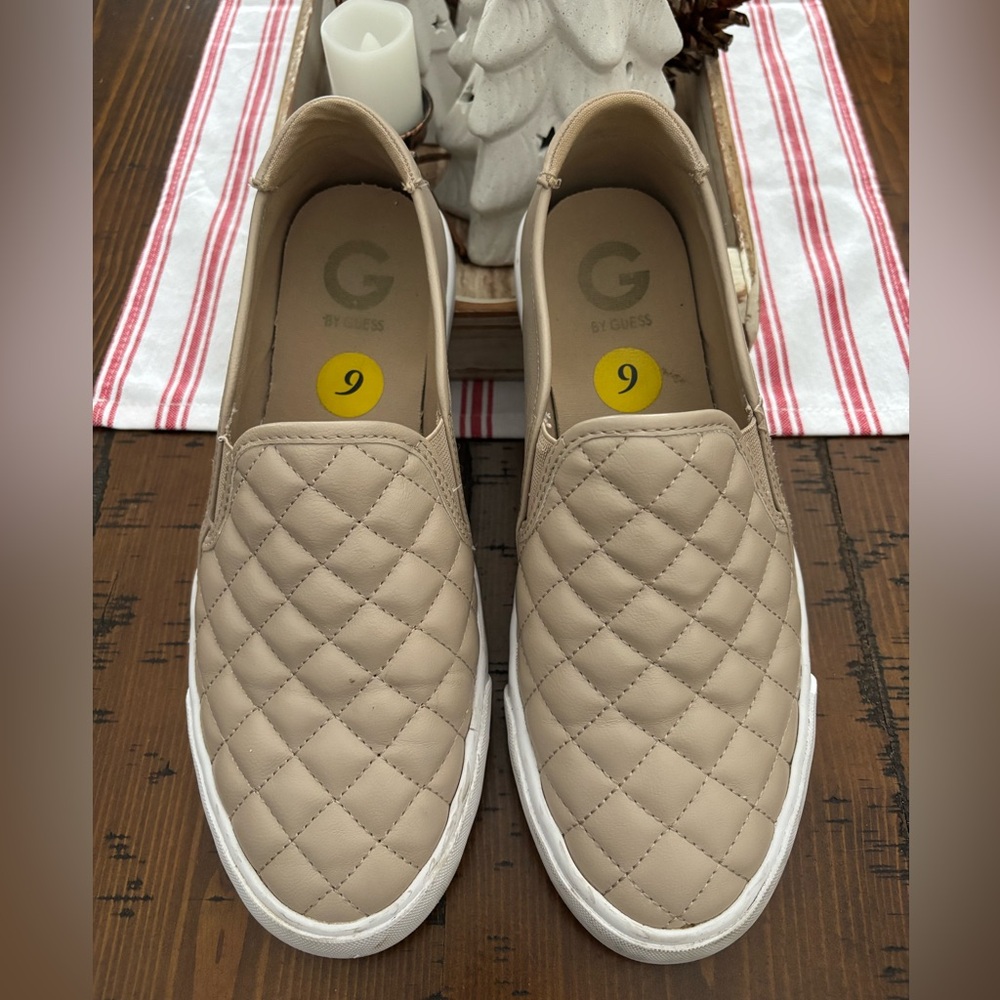 Guess Women's Quilted Leather Slip-On Sneakers - Beige